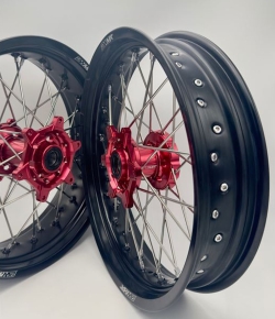 Paire de roues SUPERMOTARD 2WMX BETA RR 13-25 Rouge